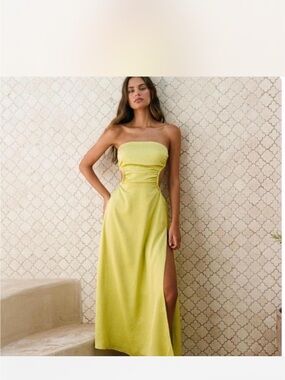 Sabo Skirt Strapless Cutout Maxi Dress in Lemon Yellow